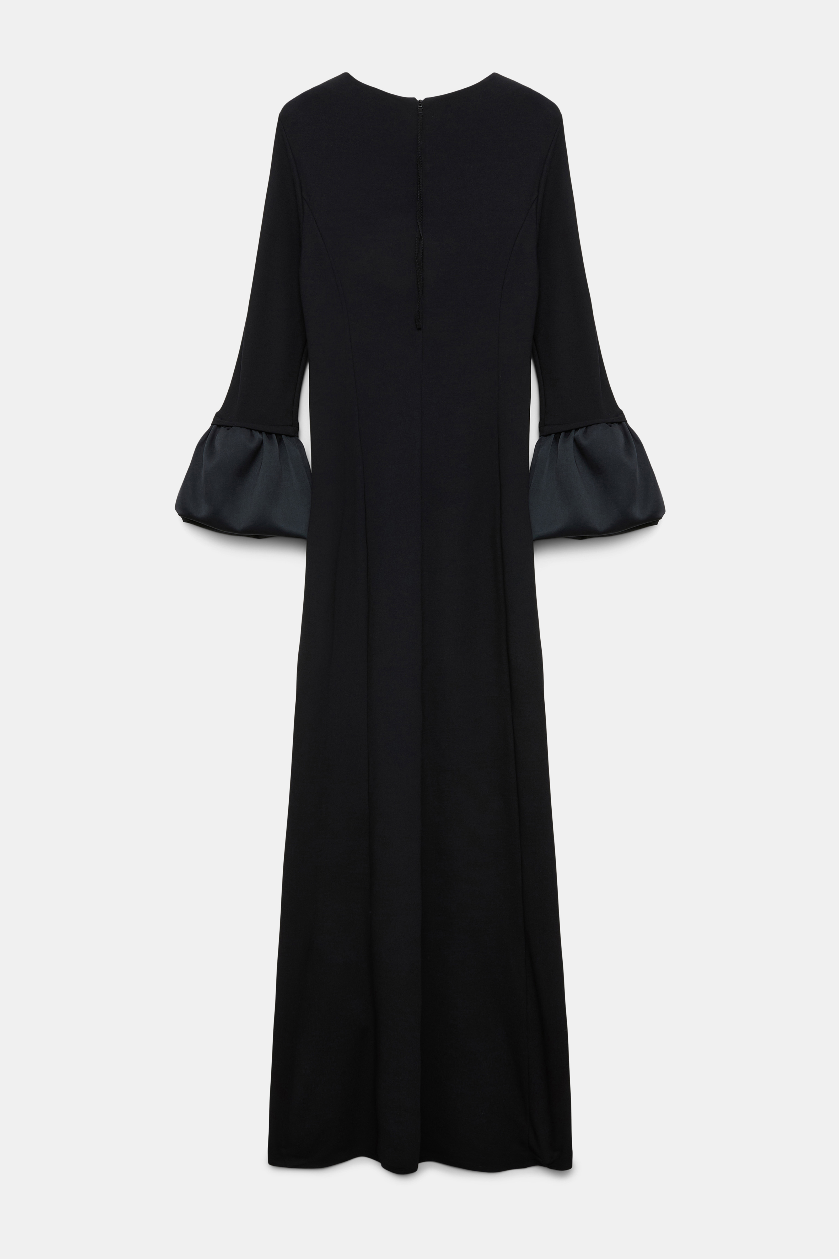 Dorothee Schumacher Jersey midi dress with satin cuffs pure black